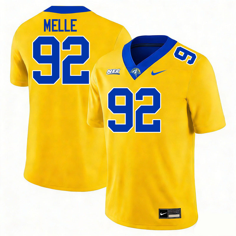 New Haven Chargers #92 Pete Melle College Football Jerseys,Uniforms Stitched-Gold